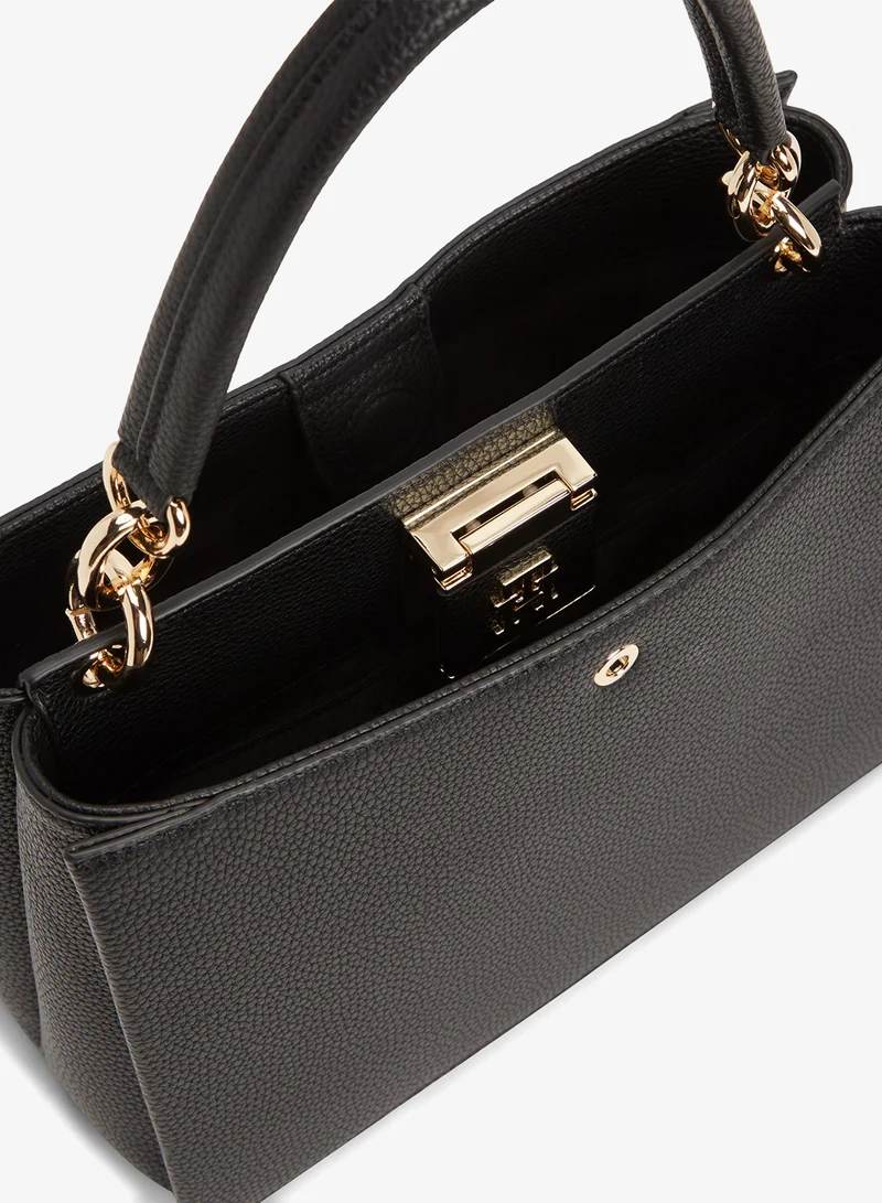 TOMMY HILFIGER  Monogram Pebble Grain Satchel for Women | Best Price UAE